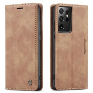 Samsung S21 Ultra CaseMe Leather Flip Cover